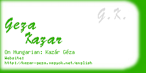 geza kazar business card