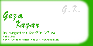 geza kazar business card